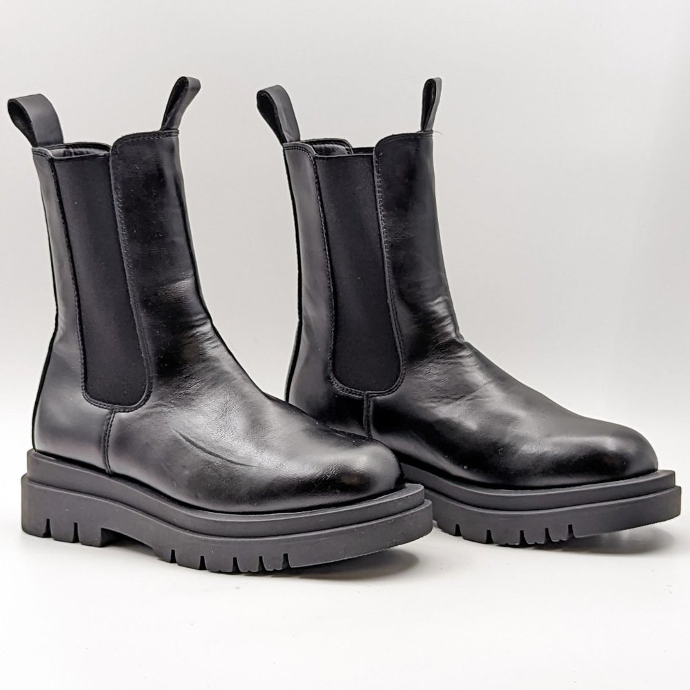 Aquatherm Women Chloe Mid Calf Black Leather Boots Size 11